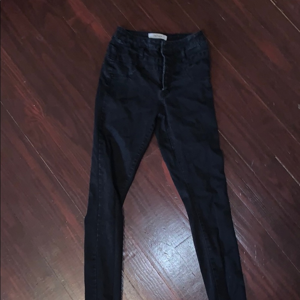refuge black high waisted skinny jeans